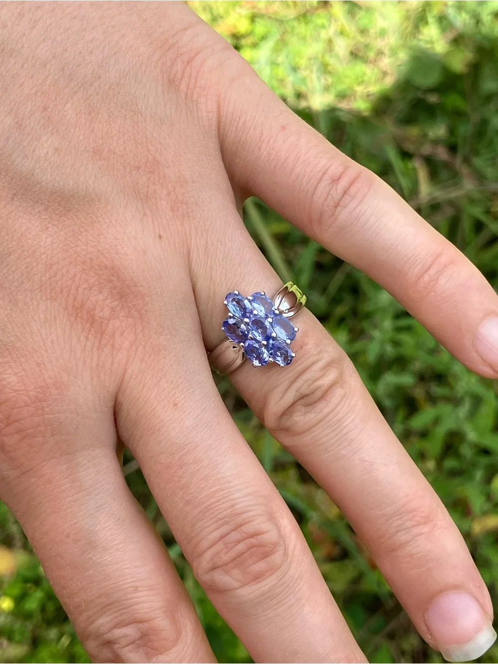 Genuine Tanzanite Sterling Silver Ring Size 6